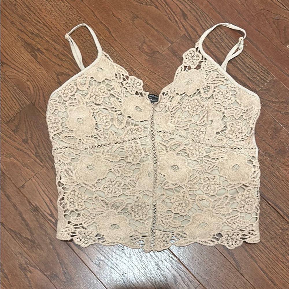 Elegant Lace Beige Top